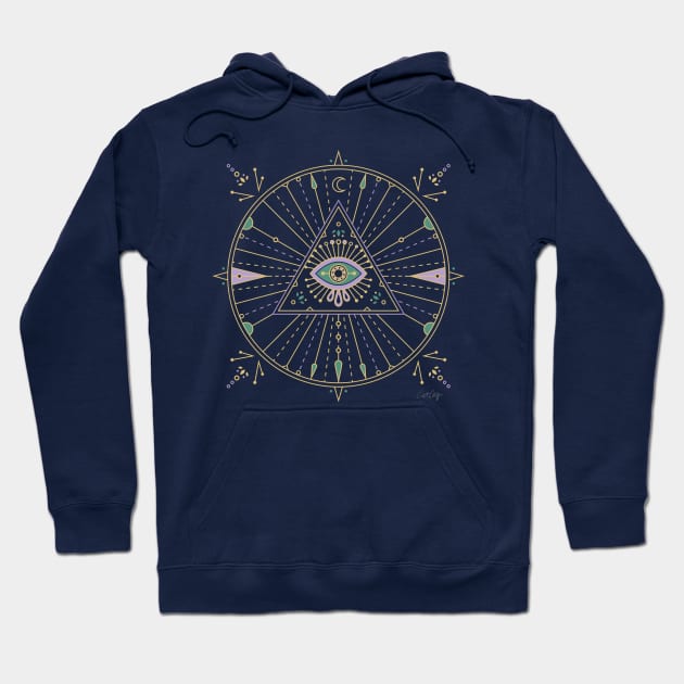 Purple & Green Evil Eye Mandala Hoodie by CatCoq